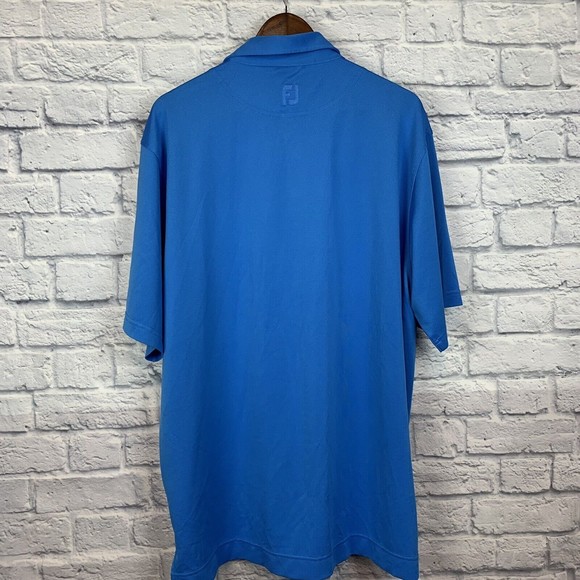 FootJoy FJ Men's Blue Golf Polo Short Sleeve 1899 Logo Button Shirt X-Large XL - Picture 2 of 7